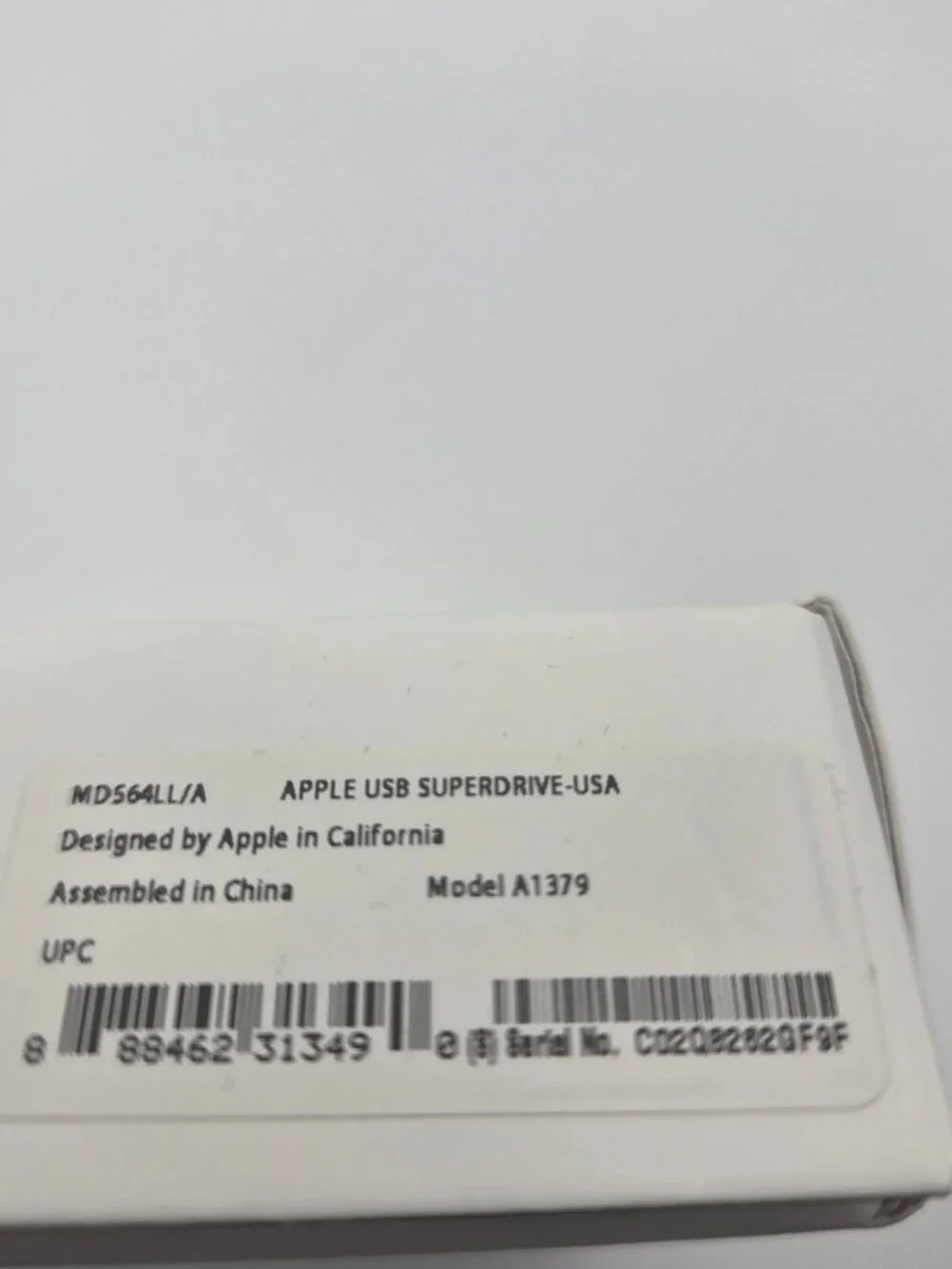 Apple USB SuperDrive External Optical Drive A1379 MD564LL/A (Untested)